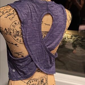 Lululemon classic crop Purple Open-Back Tank Top size 8